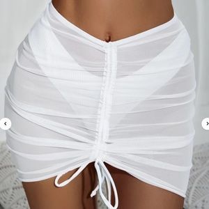 White Sheer Mesh Skirt